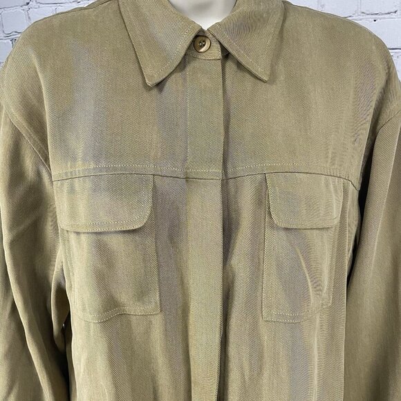 VTG Bushwacker Tan Soft Heavy Textured Buttoned Lined Long Sleeve Shirt Small S - Picture 5 of 10
